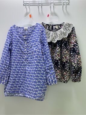 Crewcuts Blue Long-Sleeve Tunic with White Animal Print